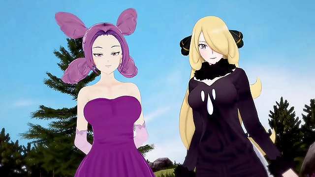 JAV Superstar Cynthia and Fantina s Sensual Threesome Assault on Tiny Pokemones