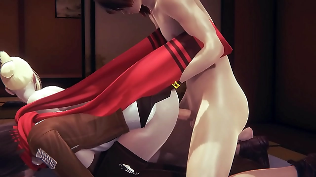 JAV Hentai: Annie Leonhart s Threesome with Mikasa - Exclusive Japanese Asian Manga Anime Game Porn