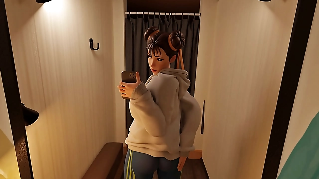 Selfie Time with Chun Li! Revealing Her Luscious Figure in Sexy Lingerie