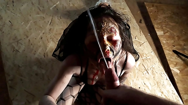 JAV Enchantress Swallows Cum from Zombie Husband s Cock in Mind-Blowing Roleplay