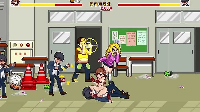 Hentai Games Gameplay - P1: Hot Teen Gets Fucked by Eager Classmates & Their Ready Cum