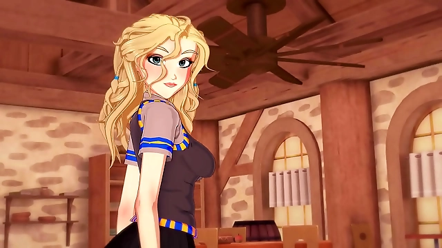 Engage in Erotic Adventures with Luna Lovegood in Hogwarts Hidden Chamber