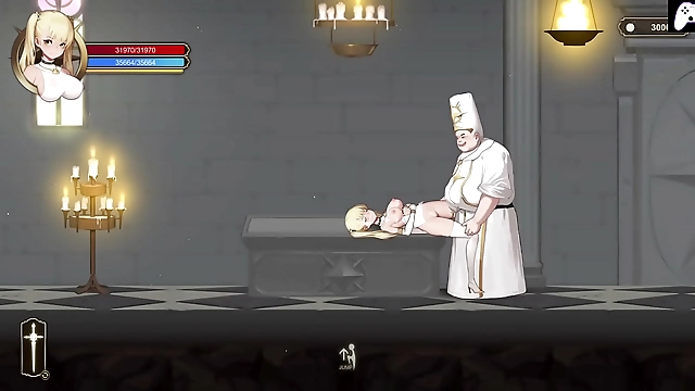 Welcome to the Pussy Demolition Chamber! Cute Angelic Girl Gets Fucked by Priest & Goblins with Big Cocks
