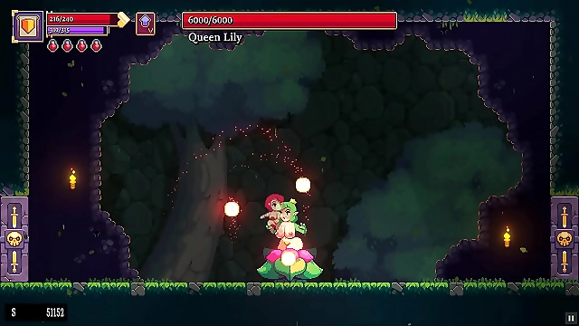 JAV Enchantress Scarlet Maiden Gushes with Pleasure on the Dungeon Floor in Hentai Game PornPlay Ep