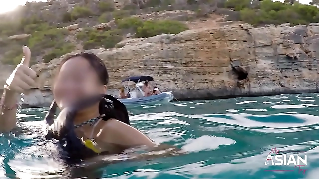 Japanese beauty gets drenched in lustful public creampie outdoors exposing her luscious pussy!