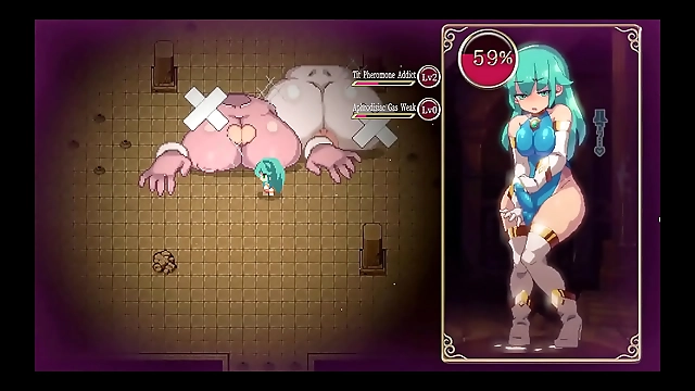 JAV Hentai Game PornPlay: Mage Kanades Futanari Dungeon Quest – Latex Slime Suit Pumping Her Tiny Futa Cock
