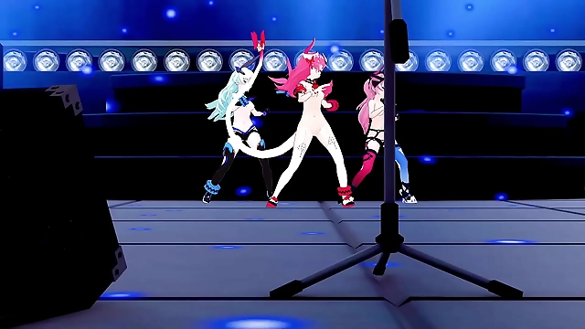 Unleash Your Desires with the Alluring Vodka Girls in Honkai Impact MMD! Follow the Leader - Rozaliya Liliya and Delta s Seductive Dance!