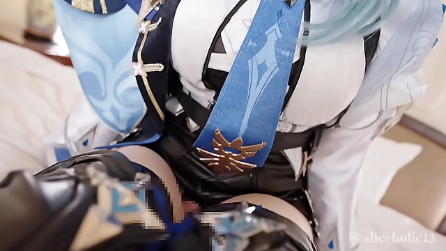 JAV Genshin Impact Eula Lawrence Cosplay Slut Milking Your Jizz with Her Thighs and Snatch Hentai Video