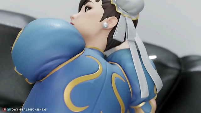 Chun-Li Gets multiple cream pies in her tight anal hole! Japanese porn video