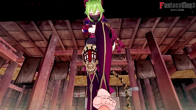 Kuki Shinobu: Luscious JAV Enchantress Footjob Handjob and Blowjob POV in Genshin Impact