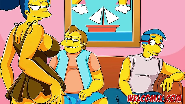 Indulge in the Luscious Charm of Marge and Lisa from The Simpsons Hentai Porn