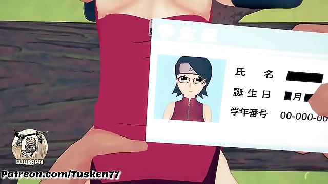 JAV Slutty Kunoichi Sarada Uchiha Gets Her Holes Filled