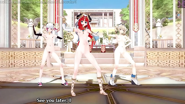 Revealing Allure: Nilou Ayaka as Barbara in Genshin Impact 【MMD】EVERGLOW s Adios REMAKE - Let the Enchantment Begin!