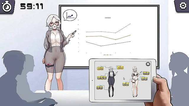 Naughty MILF Amidst a Sea of Students: Explosive Hentai Gameplay with a Silver-Haired Beauty