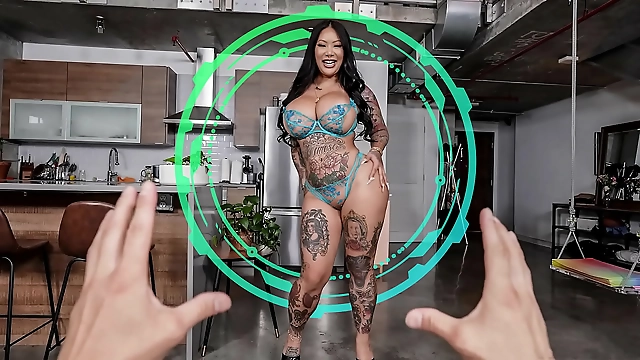 Tattooed Curvaceous Asian Bombshell Connie Perignon s Sexy Game