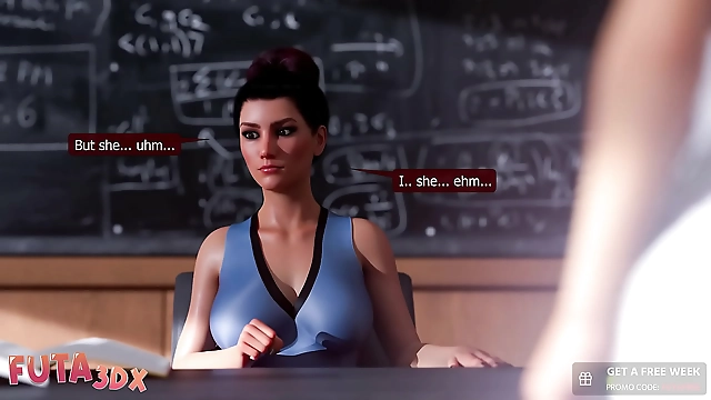 Futa3DX - Mistress Teacher Shows Her Skills as She Fucks Cute Futa Blonde